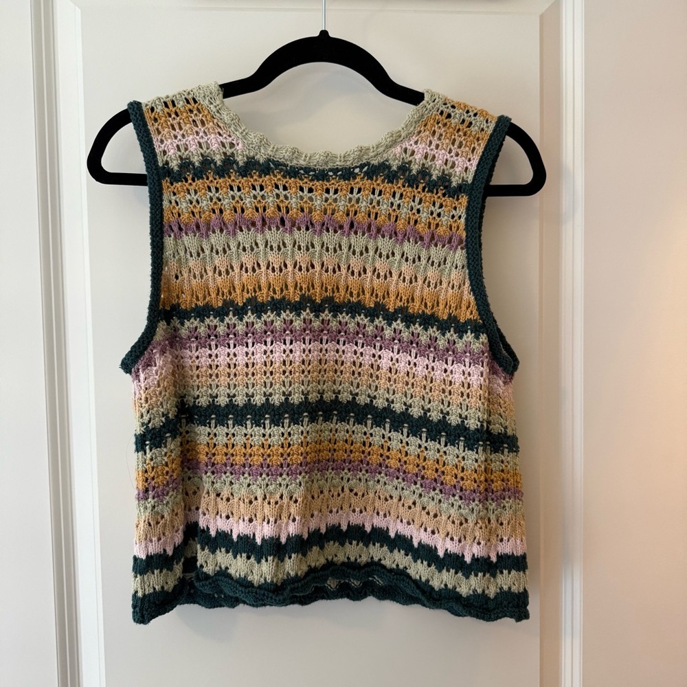 Multicolor Knit Sleeveless Top